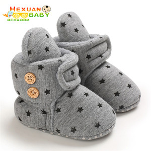 Botas de Bebé Unisex de 0 a 2 Años, con Estampado de Estrellas, de Tela de Algodón Cálida, Nueva Moda, Marca OEM, Hechas en Shanghái - Product Image 2