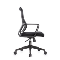 Chaises robustes de style moderne noires pour adultes, chaise de travail en plastique, chaise de bureau pivotante à 360 degrés avec roulettes