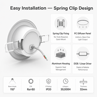 Plafonnier LED encastré fin 6W 9W 12W 15W 18W 24W 100-265V 3000K 4000K 5000K 6500K Aluminium CE ERP pour bureau