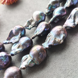 Chuỗi Ngọc Trai Baroque Nước Ngọt Tự Nhiên Kích Thước Lớn Chất Lượng Cao Chuỗi AAA Hạt Ngọc Trai Nuôi Cấy Chính Hãng Đủ Lỗ Để Làm Trang Sức - Product Image 2