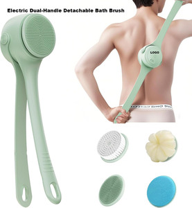 Brosse de bain électrique personnalisée à double poignée détachable, appareil exfoliant automatique pour le dos, instrument de lavage corporel - Product Image 1