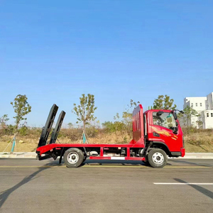 Camion de transport à plateau plat SHACMAN Delong G1 170 ch avec rampe et échelle, machine de transport légère 4x2 pour mini-excavatrice - Product Image 1