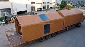 Maison <span class=keywords><strong>de</strong></span> glamping modulaire préfabriquée mobile en forme <span class=keywords><strong>de</strong></span> triangle à assembler facilement avec 2 chambres pour le camping en plein air, en acier durable - Product Image 5