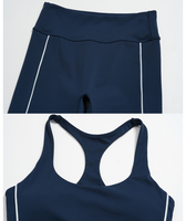 Ensemble de 2 pièces SHINBENE : soutien-gorge de sport dos nageur color block et legging de yoga 7/8 pour Pilates, gym et entraînement