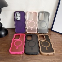 Casing Ponsel Magnetik Bingkai Bergelombang Grosir, Lapisan Matte Anti Guncangan untuk Samsung Galaxy S26 Ultra S25 S24 OEM