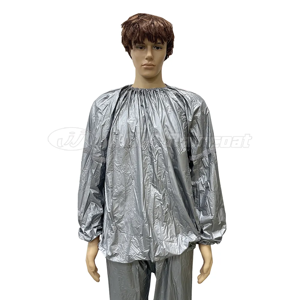 Kilo kaybı için amazon yağmur ceket sauna takım spor spor giyim PVC plastik erkek ter sauna takım elbise