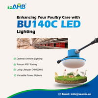 Ampoule LED intelligente pour l'élevage de poulets, forme champignon, DC48V/AC220V, dimmable, IP67, sans scintillement