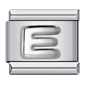 Bracelet modulaire italien en acier inoxydable argenté avec lettres convexes, chaîne de montre élastique à assembler soi-même - Product Image 5