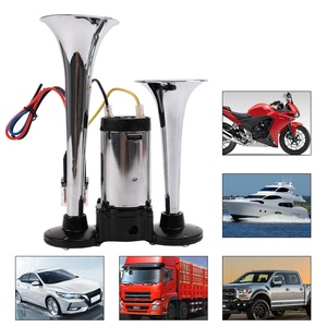 FARBIN klaxon d'air pour camion, klaxon de Train pour voiture klaxon de camion avec compresseur 12v cornes d'air fort double trompette Chrome - Product Image 2