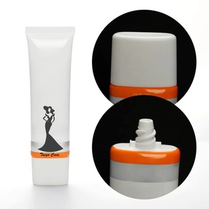 Wholesale 50ml 100ml Plastic Super Oval Tubes with <b>Screw</b> Cap Custom Logo Sunscreen <b>Flat</b> Packaging Container for Skin Care - Product Image 6