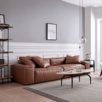 Canapé de salon modulaire en cuir de style italien moderne, 2 places, pour le repos