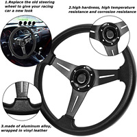 Volant de course 13,6 pouces à 6 boulons avec klaxon intégré et poignée en PU durable pour voitures de rue et de drift - Vente en gros