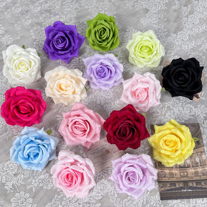 Cabezas de Rosas Artificiales DIY de Plástico y Tela para Accesorios de Boda, Horquillas, Coronas Florales y Decoraciones - Product Image 1