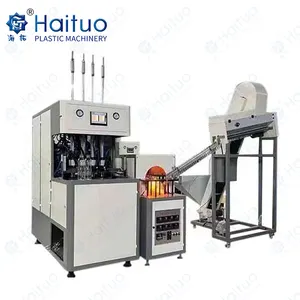 Haituo Machine à mouler/souffler les bouteilles semi-automatique en PET Machine à fabriquer des bouteilles élastiques à grande vitesse