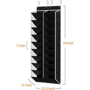 Over the Door <b>Shoe</b> Organizer, 10-Tier <b>Shoe</b> Holder with 20 Wide Deep Pockets, Mesh Hanging <b>Shoe</b> <b>Rack</b> - Product Image 3