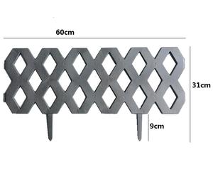 Bordure <span class=keywords><strong>de</strong></span> jardin en forme <span class=keywords><strong>de</strong></span> <span class=keywords><strong>grille</strong></span> petite et robuste, flexible, résistante aux intempéries, à emboîtement, avec des pointes d'ancrage - Product Image 2