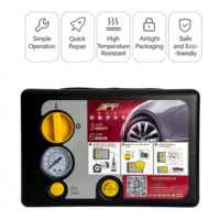 Kit de réparation de pneus de voiture tout-en-un, non toxique, étanche, avec compresseur d'air portable, gonfleur d'urgence et kit de réparation de mastic pour voiture