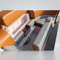 Yacht de sport luxueux, bateau de pêche, bateau ponton grande capacité, sièges de luxe, système audio, bateau ponton