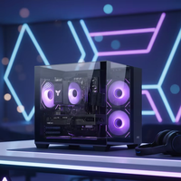 Custom Black Gaming PC Desktop I5-12400F Processor RTX 5060 8G Graphics Card 8GB DDR4 RAM 256GB SSD 500W Computer for E-Sports