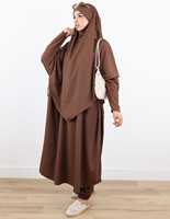 Burkini Khimar Grande Taille Personnalisé à Séchage Rapide pour Femmes Musulmanes, Protection UPF50+, Matière Polyester/Spandex pour l'Été