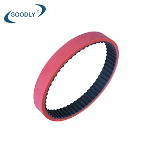 High-quality seamless 210L red rubber coating timing belt pulling film belt for vertical packaging machine