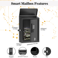 Boîte aux lettres intelligente avec mot de passe dynamique, déverrouillage à distance Bluetooth, boîte aux lettres intelligente étanche pour l'entrée de la maison