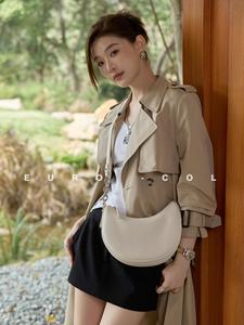 Sac Hobo en Cuir Véritable « Quiet Luxury Crescent » – Sac à Main Femme Sans Marque pour le Quotidien – Étiquette Privée Royaume-Uni <span class=keywords><strong>France</strong></span> - Product Image 1