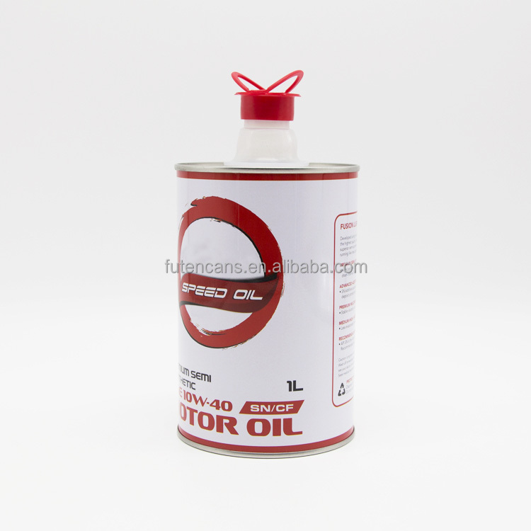 Customized 4L printed tin can square tin motor oil container for engine oil packaging