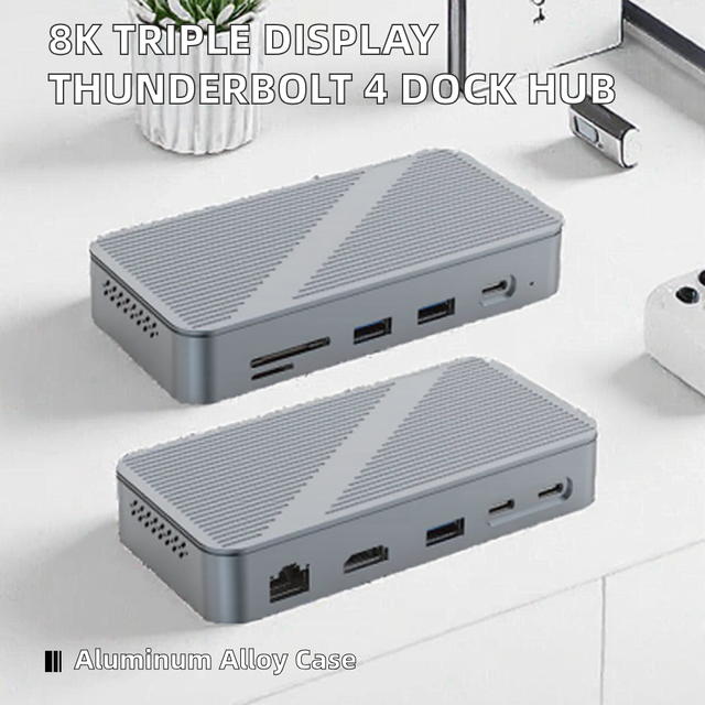 10 in 1 USB-C Aluminium Alloy Docking Station with for 2.0 USB-A 3.1 100W PD SD/Micro SD Cards-in Stock