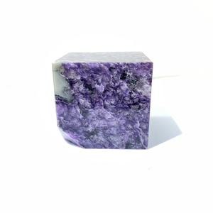 Cubo de Charoite pulido, cubos de cristal para decoración Fengshui, color morado - Product Image 4