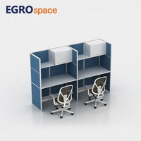 EGROspace Mobilier de bureau moderne en aluminium pour employés, poste de travail informatique, bureau de travail à 3 places avec cloison, bureau de travail en cubique