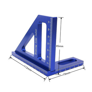 Équerre de menuisier en aluminium, rapporteur d'angle, règle triangulaire, outil de mesure et de traçage pour ingénieur et charpentier - Product Image 3
