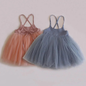 Vestito estivo da bambina con lacci in garza per bambini vestito da principessa dolce - Product Image 3