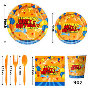 Anime Balls Vaisselle décorative en papier, y compris les assiettes, les tasses et les ustensiles pour les événements d'anniversaire des enfants. - Product Image 5