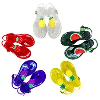 Zapatos planos de PVC para niños, sandalias de gelatina de verano, frutas bonitas, venta al por mayor