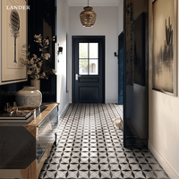 Carrelage mural en mosaïque de marbre Lander de style moderne, parquet en pierre de 10mm d'épaisseur pour salon, décor d'hôtel, technique jet d'eau