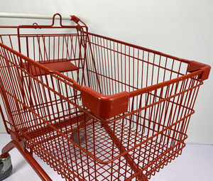 4 bánh xe phong cách Châu Âu Đỏ 180L thép tạp hóa siêu thị mua sắm giỏ hàng Cửa hàng xe đẩy với Ghế trẻ em - Product Image 5