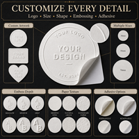 Étiquettes autocollantes blanches personnalisées en relief pour emballages de luxe, sceaux de logo en papier gaufré à sec pour cadeaux, bougies et boîtes