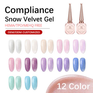 Esmalte de Uñas en Gel Terciopelo Nieve Curado UV, Libre de Hema, TPO, MEHQ, Retirable en Remojo, Cumple con Normativas, Suministros de Arte de Uñas OEM/ODM con Logotipo Personalizado - Product Image 1