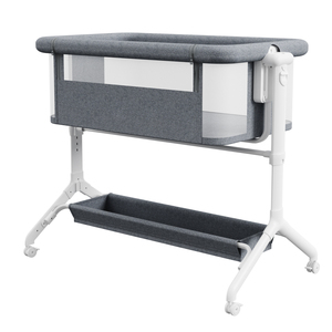 <span class=keywords><strong>Culla</strong></span> da Comodino Regolabile in Altezza per Neonati, Struttura in Acciaio Pieghevole con Cesto Portaoggetti, Conforme EN1130 - Product Image 1