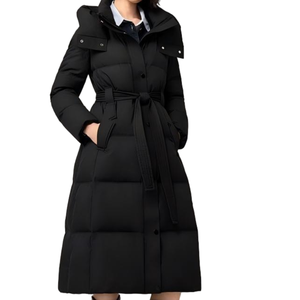 Veste matelassée d'hiver pour <span class=keywords><strong>femme</strong></span>, parka longue à <span class=keywords><strong>capuche</strong></span>, manteau coupe-vent décontracté, logo, boutons, doublure en nylon, réversible, respirant - Product Image 1