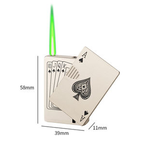 Encendedor de Cigarrillos Creativo en Forma de Cartas de Póker, Resistente al Viento, Metálico, Recargable, de Gas, Popular como Regalo para Hombres - Product Image 5