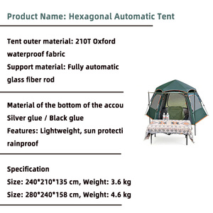 Tenda da Campeggio a Montaggio Rapido, Impermeabile, Pop-up, <span class=keywords><strong>per</strong></span> Escursioni e Campeggio, con Finestra sul Tetto, in Vendita - Product Image 2