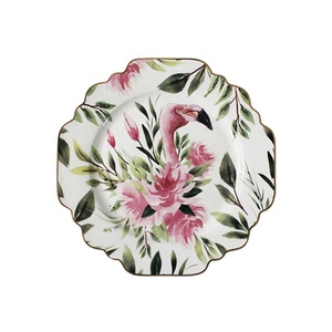 Platos de Cena para Bodas, Platos de Cerámica Personalizados, Vajilla de Porcelana, Platos Base con Diseño Floral - Product Image 4