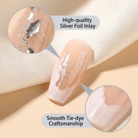 Vente en gros de faux ongles de haute qualité avec colle, 10 pièces, logo personnalisé pour les mariées et les demoiselles d'honneur