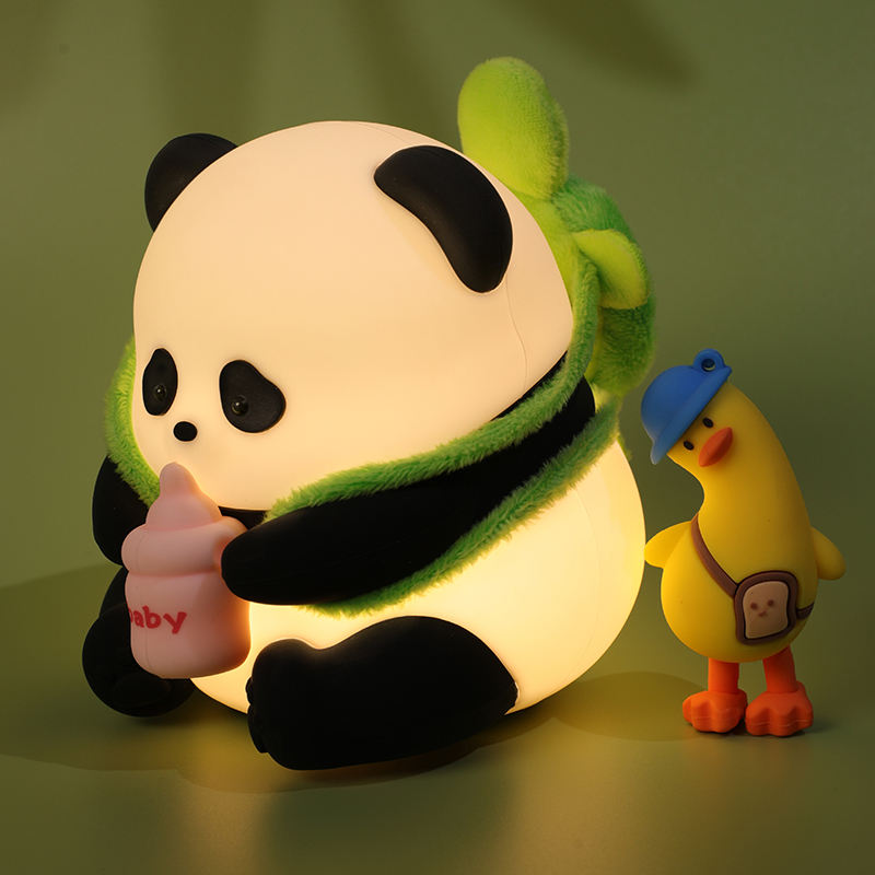 Premium Panda Flower Night Light With Chinese Characteristics Cute Cartoon Milk Bottle Cushion Night Light