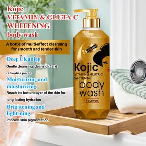 Gel Douche Exfoliant ROUSHUN Éclaircissant Acide Kojique Gluta-C, Lavant Corporel Blanchissant - Product Image 4