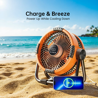 Ventilateur USB rechargeable à trois vitesses, contrôlé par application, réglage des vitesses à distance, mini ventilateur de bureau/extérieur, veilleuse douce pour voiture
