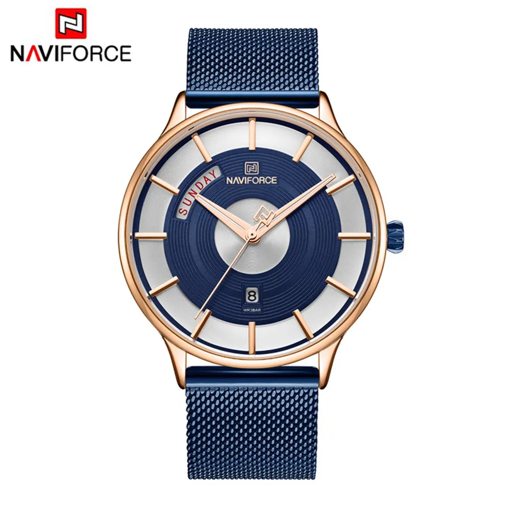 Hot selling NAVIFORCE genuine leather band Chronograph men's watch