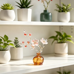 Scultura Vaso con Fiori di Prugna BZY Personalizzabile - Statua in <span class=keywords><strong>Resina</strong></span> Cristallina su Misura per Giardini e Arredamento Casa - Product Image 2